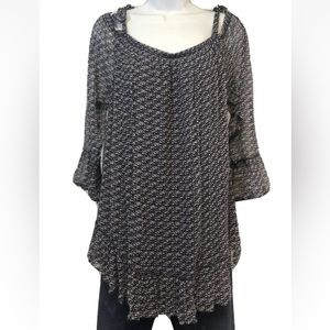 Women’s Lucky Brand Purple White Off The Shoulder Blouse Size 1X